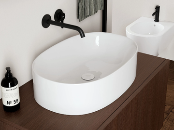 SKINNY - Oval countertop ceramic washbasin by Scarabeo Ceramiche - view 2
